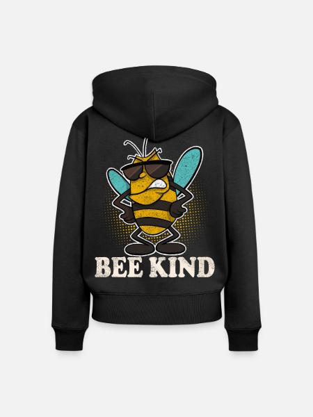 Bee Kind Imker Bienen - Frauen Premium Bio Zip Hoodie - Schwarz