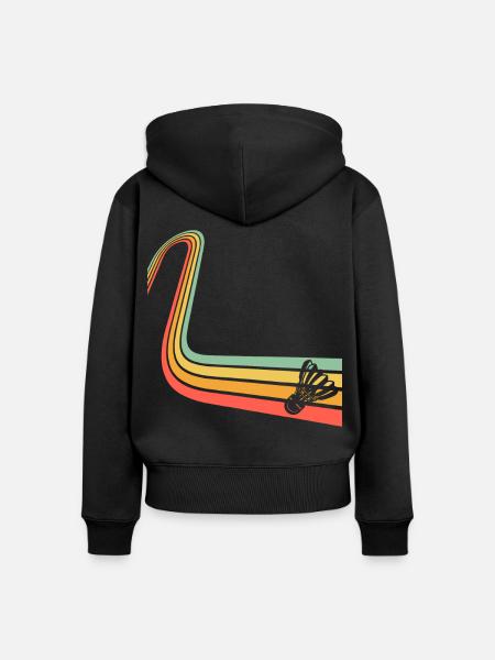 Badminton - Frauen Premium Bio Zip Hoodie - Schwarz