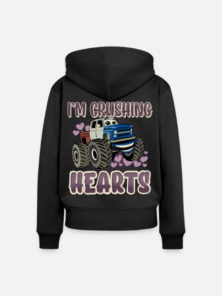 Im Crushing Hearts - Frauen Premium Bio Zip Hoodie - Schwarz