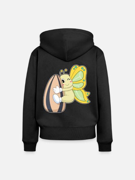 Schmetterling Samen - Frauen Premium Bio Zip Hoodie - Schwarz