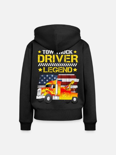 Abschleppwagen Fahrer Legende - Frauen Premium Bio Zip Hoodie - Schwarz