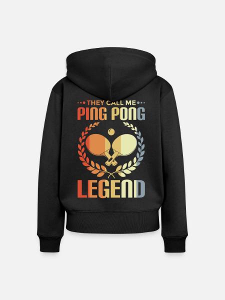 Tischtennisspieler Witz - Frauen Premium Bio Zip Hoodie - Schwarz