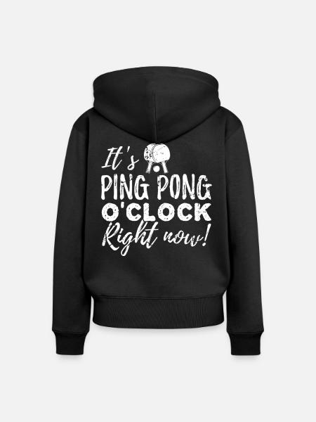 It's Ping Pong o'Clock - Frauen Premium Bio Zip Hoodie - Schwarz