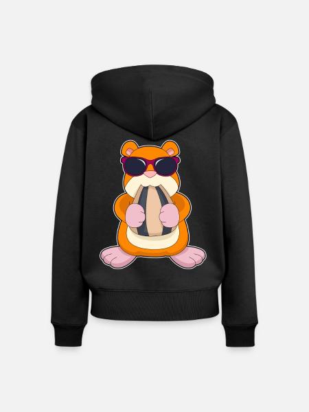 Hamster Samen - Frauen Premium Bio Zip Hoodie - Schwarz