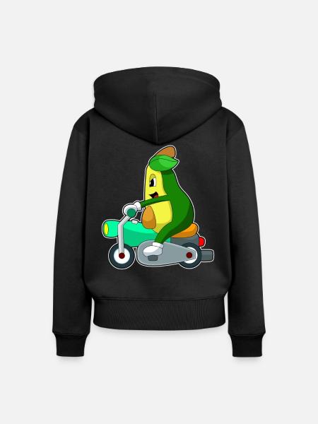 Avocado Motorrad - Frauen Premium Bio Zip Hoodie - Schwarz
