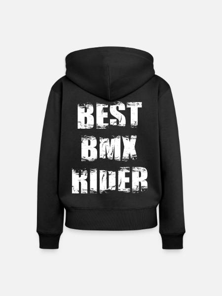 BMX Radfahrer Spruch - Frauen Premium Bio Zip Hoodie - Schwarz