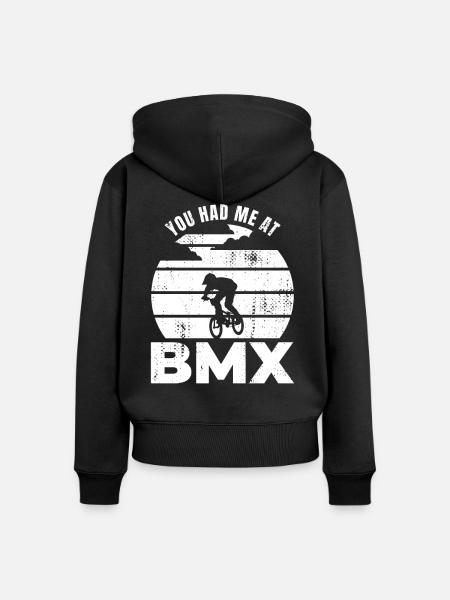 BMX Fahrer Spruch - Frauen Premium Bio Zip Hoodie - Schwarz
