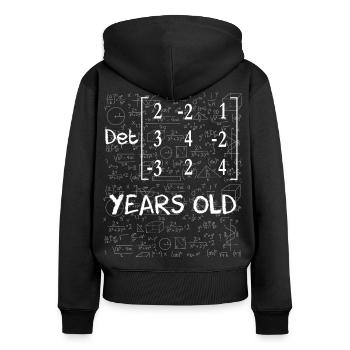 70e anniversaire 70 ans déterminant de matrice - Sweat à capuche zippé Premium bio Femme - noir - Dos - Julia (174cm)