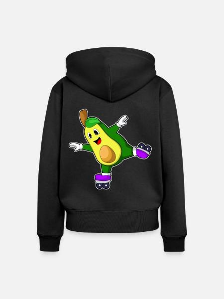 Avocado Inline skating Inline skates - Frauen Premium Bio Zip Hoodie - Schwarz