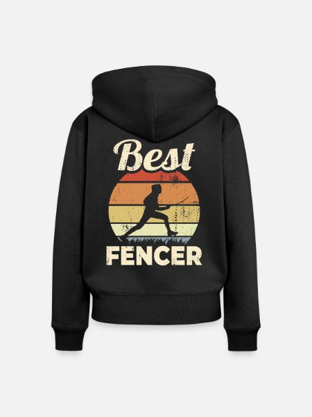 Bester Fechtmeister - Frauen Premium Bio Zip Hoodie - Schwarz