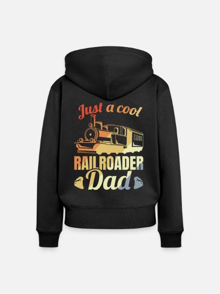 Eisenbahner Vater - Frauen Premium Bio Zip Hoodie - Schwarz