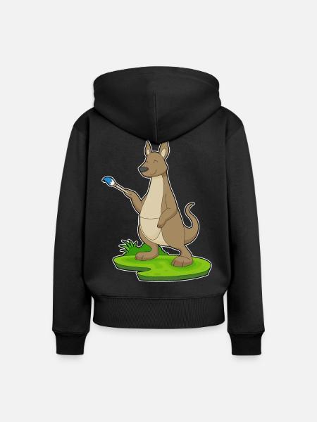Känguru Maler Pinsel Malen - Frauen Premium Bio Zip Hoodie - Schwarz