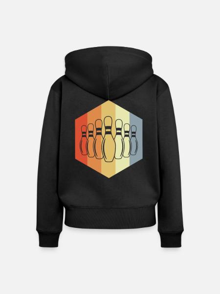 Bowling Pins - Frauen Premium Bio Zip Hoodie - Schwarz