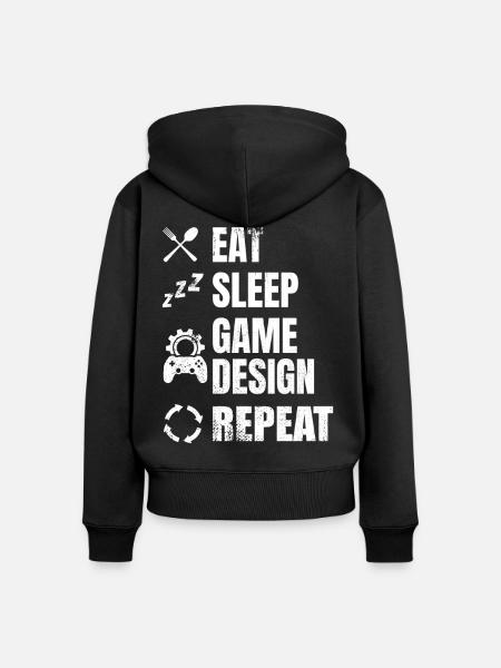 Game Designer Routine - Frauen Premium Bio Zip Hoodie - Schwarz