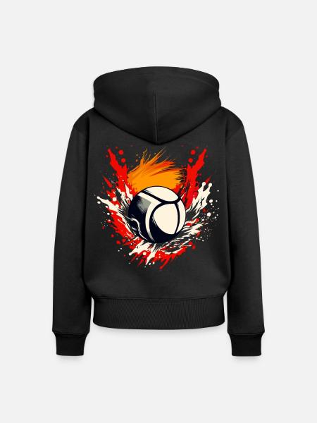 Volleyball - Frauen Premium Bio Zip Hoodie - Schwarz