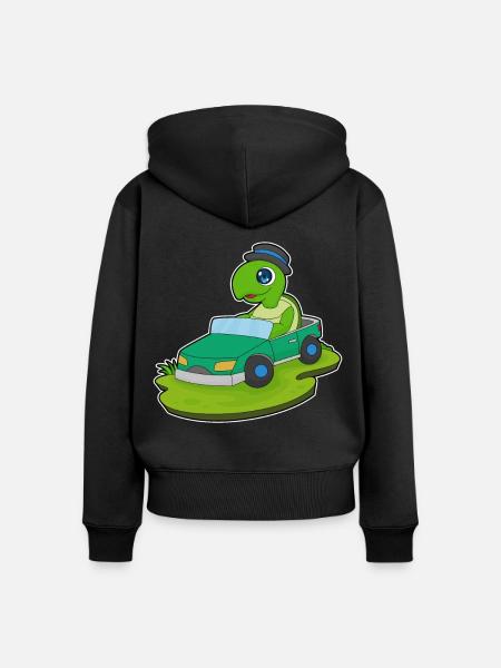 Schildkröte Auto - Frauen Premium Bio Zip Hoodie - Schwarz