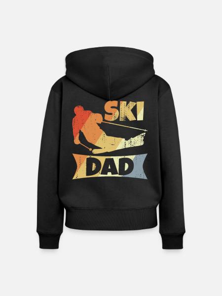 Ski Papa - Frauen Premium Bio Zip Hoodie - Schwarz