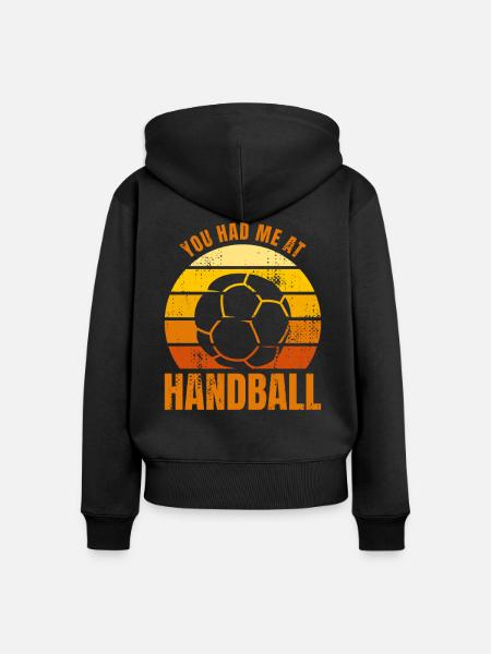 Handballspieler Spruch - Frauen Premium Bio Zip Hoodie - Schwarz