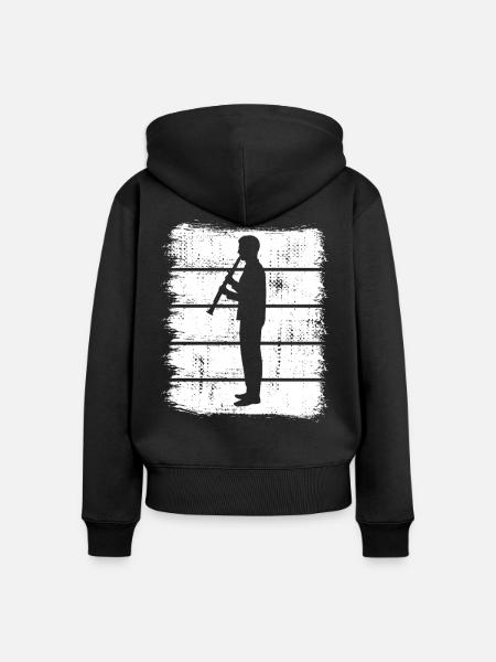 Lustiger Klarinettist - Frauen Premium Bio Zip Hoodie - Schwarz
