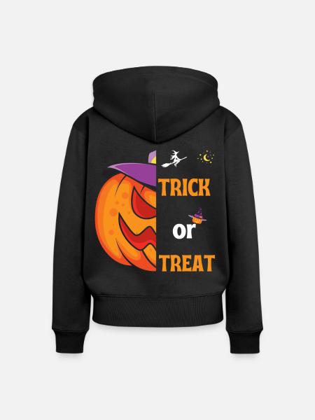 Halloween-Geschenk "Süßes oder Saures" - Frauen Premium Bio Zip Hoodie - Schwarz