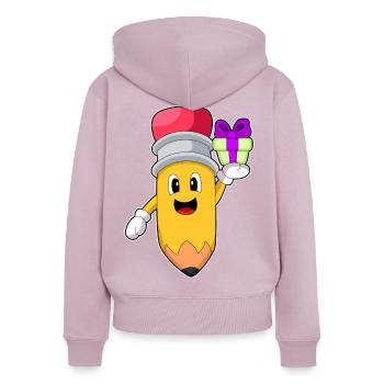 Pencil Christmas Package - Women's Premium Organic Zip Hoodie - dusky pink - Back - Julia (174cm)