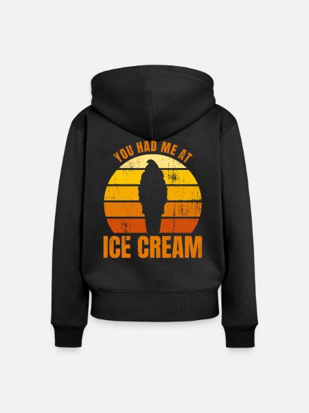 Eiscreme Liebhaber - Frauen Premium Bio Zip Hoodie - Schwarz