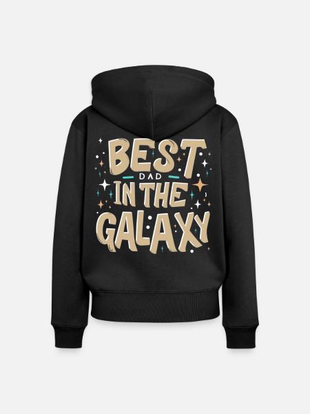 Bester Dad im Universum - Frauen Premium Bio Zip Hoodie - Schwarz
