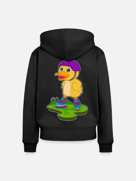 Ente Inline skating Inline skates - Frauen Premium Bio Zip Hoodie - Schwarz