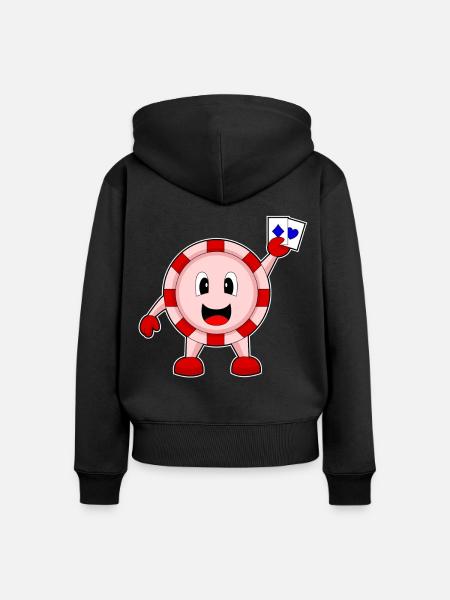 Poker Pokerchips Pokerkarten - Frauen Premium Bio Zip Hoodie - Schwarz
