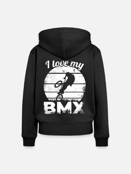 BMX Fahrer Spruch - Frauen Premium Bio Zip Hoodie - Schwarz