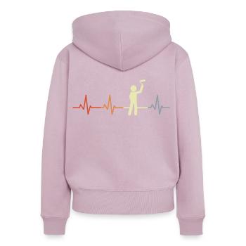Malermeister Herzklopfen - Frauen Premium Bio Zip Hoodie - Altrosa - Hinten - Julia (174cm)