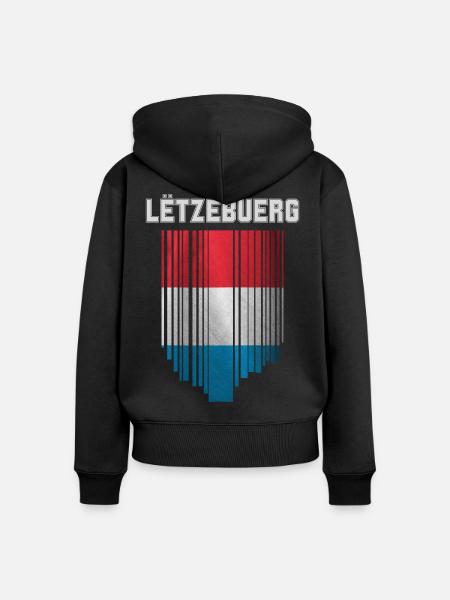 Flagge von Luxemburg - Frauen Premium Bio Zip Hoodie - Schwarz