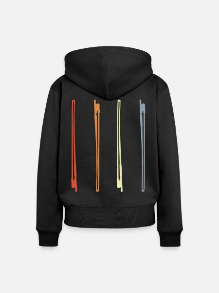 Violinbogen Zeichnung - Frauen Premium Bio Zip Hoodie - Schwarz