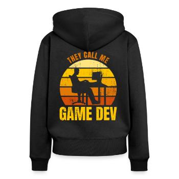 Videospiele Entwickler - Frauen Premium Bio Zip Hoodie - Schwarz - Hinten - Julia (174cm)