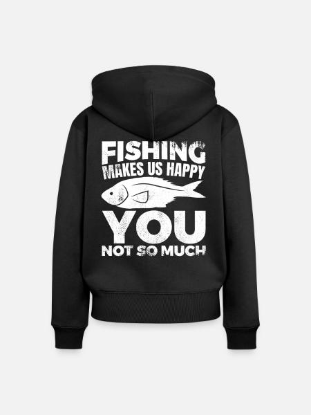 Fischer Witz - Frauen Premium Bio Zip Hoodie - Schwarz