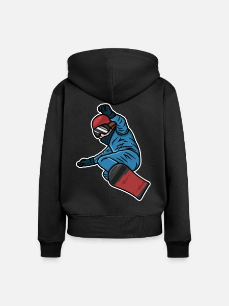 Kleiner Snowboarder - Frauen Premium Bio Zip Hoodie - Schwarz