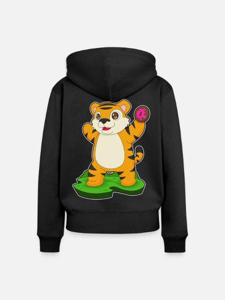 Tiger Donut - Frauen Premium Bio Zip Hoodie - Schwarz