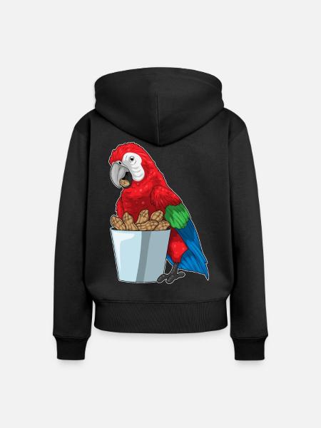 Papagei Erdnuss - Frauen Premium Bio Zip Hoodie - Schwarz