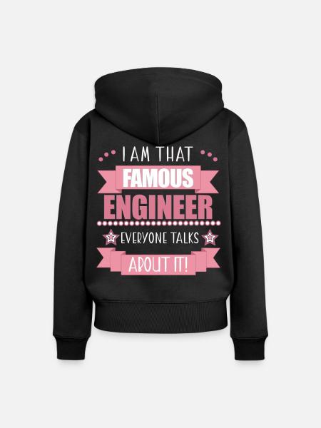 Ingenieurin Beruf Damen Geschenk - Frauen Premium Bio Zip Hoodie - Schwarz