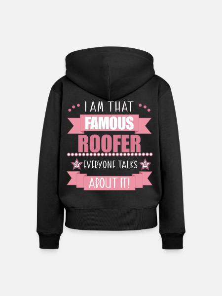Dachdeckerin Beruf Damen Geschenk - Frauen Premium Bio Zip Hoodie - Schwarz