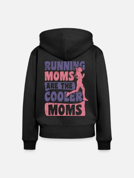 Mutter und Läuferin - Frauen Premium Bio Zip Hoodie - Schwarz