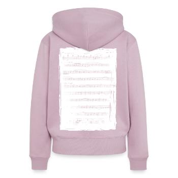 Sheet of music - Women's Premium Organic Zip Hoodie - dusky pink - Back - Julia (174cm)