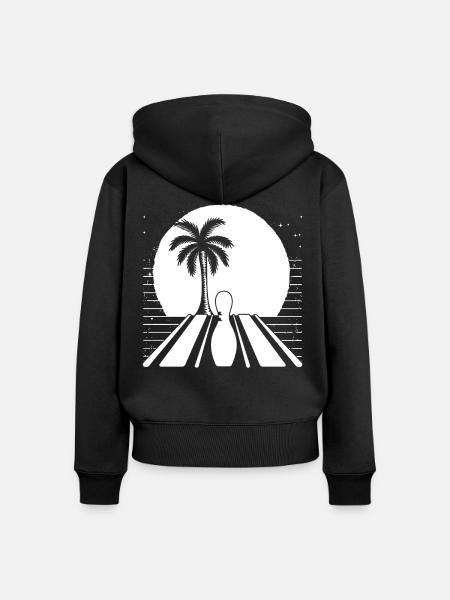 Bowling Grafik - Frauen Premium Bio Zip Hoodie - Schwarz