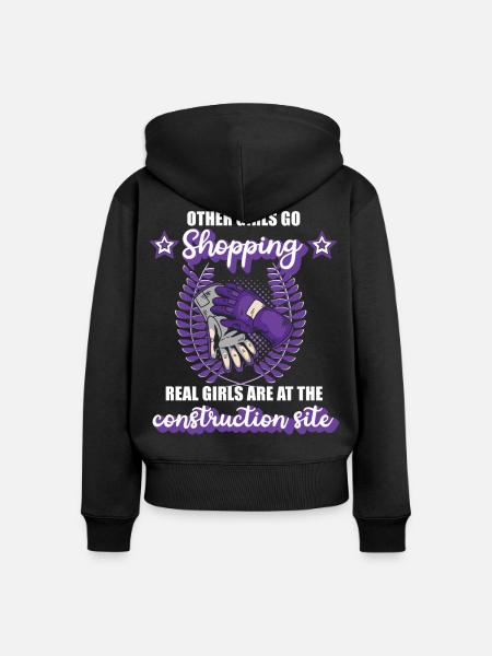 Bauarbeiterin Dachdeckerin Site Mädchen Geschenk - Frauen Premium Bio Zip Hoodie - Schwarz