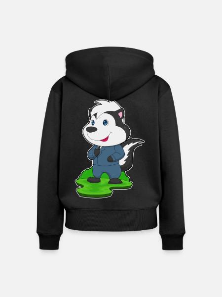 Stinktier Bräutigam Anzug Hochzeit - Frauen Premium Bio Zip Hoodie - Schwarz