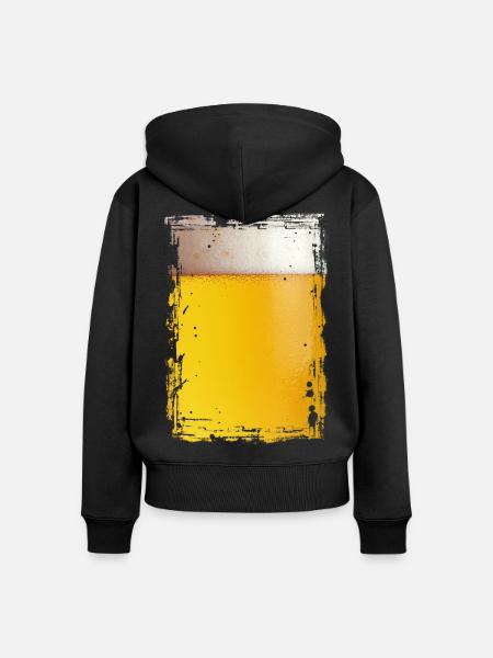 Bier - Frauen Premium Bio Zip Hoodie - Schwarz