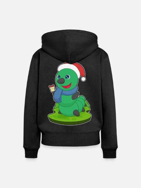 Raupe Weihnachten Paket - Frauen Premium Bio Zip Hoodie - Schwarz