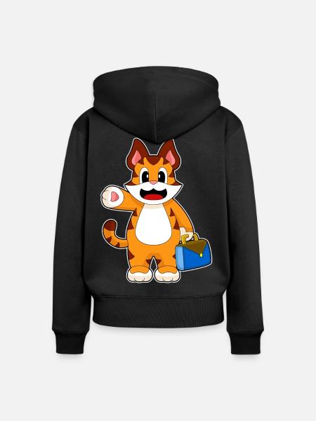 Tiger Handtasche - Frauen Premium Bio Zip Hoodie - Schwarz