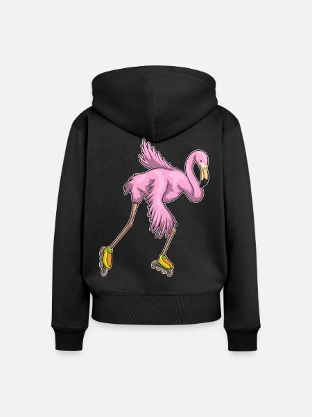 Flamingo Inline skating Inline skates - Frauen Premium Bio Zip Hoodie - Schwarz