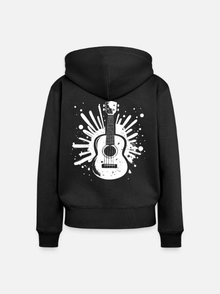 Ukulele Streetart - Frauen Premium Bio Zip Hoodie - Schwarz